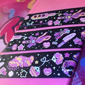 washi tape with adult theme toys with holographic detail