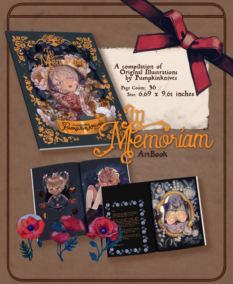 anime ArtBook called In memoriam, a collection of victorian inspired illustration