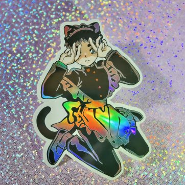 Holographic Catboy Stickers! Gakuran