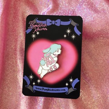 bunny boy shibari rope bunny enamel pin