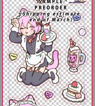 -Preorder- Neko Cafe Itchigo Sticker Sheet