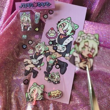 -Preorder- Neko Cafe Matcha Sticker Sheet